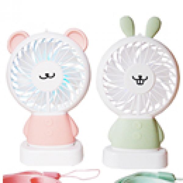 토끼 곰 LED 불빛 핸드 선풍기 휴대용 USB 미니선풍기