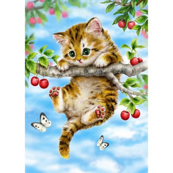 1000조각 직소퍼즐 - 체리나무위 아기 고양이 (유액포함)(더페이퍼) 직소퍼즐 퍼즐 퍼즐직소 일러스트퍼즐 취미퍼즐