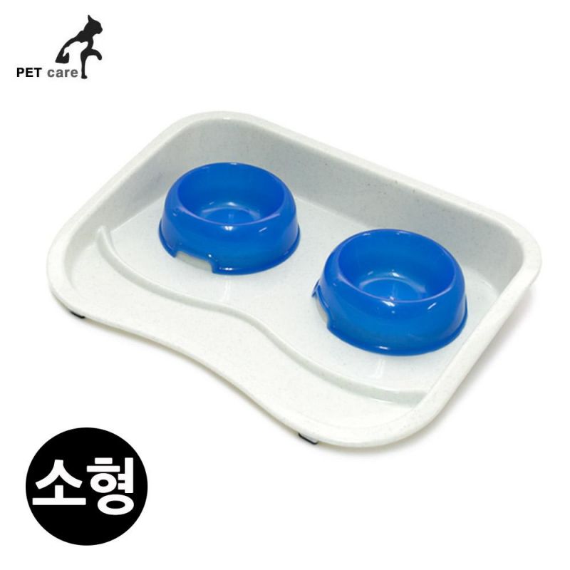 엠펫 식판식기 세트 소형 (FED-01) (블루) 강아지 급수기 급식기 개급식기 애견용품
