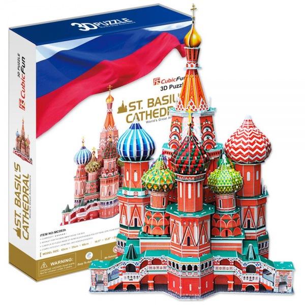 (3D입체퍼즐)(큐빅펀)(MC093h) 상크트바실리 대성당 러시아 입체퍼즐 건축모형 마스코트 3D퍼즐 뜯어만들기 조립퍼즐 우드락퍼즐 세계유명건축물 유라시아