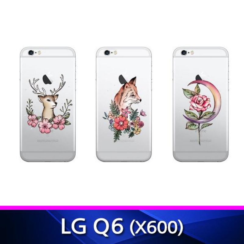 LG Q6 TZ 꽃과 동물 투명젤리 폰케이스 핸드폰케이스 휴대폰케이스 그래픽케이스 투명젤리케이스 Q6케이스