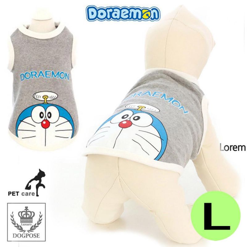 도그포즈 도라에몽 민소매 티셔츠 (그레이) (L) 강아지 티셔츠 T셔츠 애견용품 애완용품