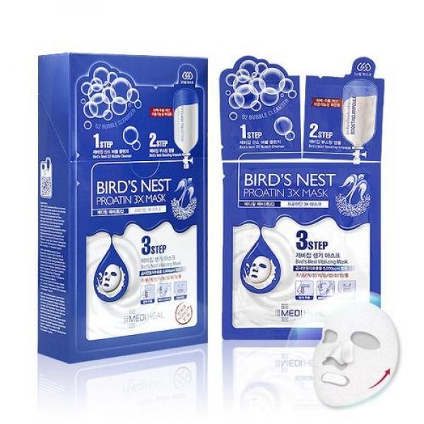 메디힐 제비집 프로아틴 3X(3스텝) 마스크 10매 화이트닝 피부보습 주름관리 모공관리 영양보습