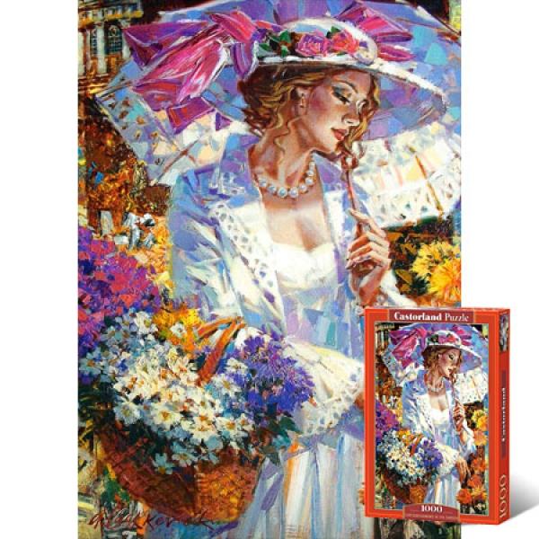 1000조각 직소퍼즐 - 국화꽃과 여인 (유액없음)(캐스토랜드) 직소퍼즐 퍼즐 퍼즐직소 일러스트퍼즐 취미퍼즐