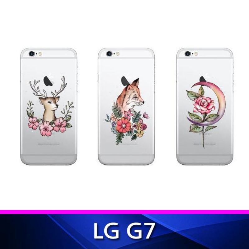 LG G7 TZ 꽃과 동물 투명젤리 폰케이스 핸드폰케이스 휴대폰케이스 그래픽케이스 투명젤리케이스 G7케이스