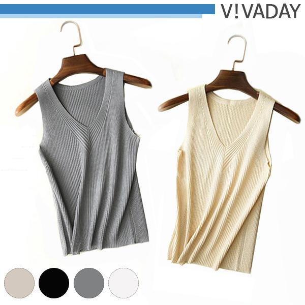 VIVA-C11 브이넥 골지나시 여성속옷 언더웨어 나시 끈나시 슬립