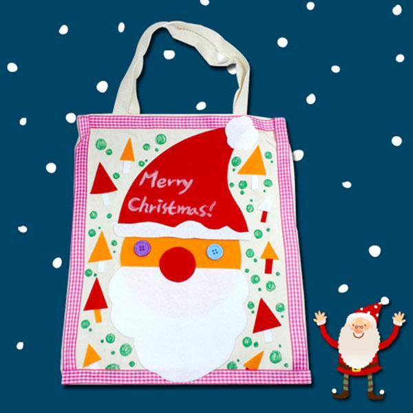 (만들기재료)산타에코가방만들기 만들기재료 크리스마스만들기 가방만들기 만들기세트 산타가방 어린이집만들기 유치원만들기 만들기수업