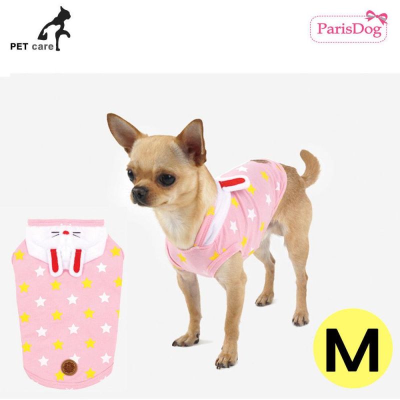 패리스독 토끼 후드티셔츠 (핑크) (M) 강아지 티셔츠 T셔츠 애견용품 애완용품