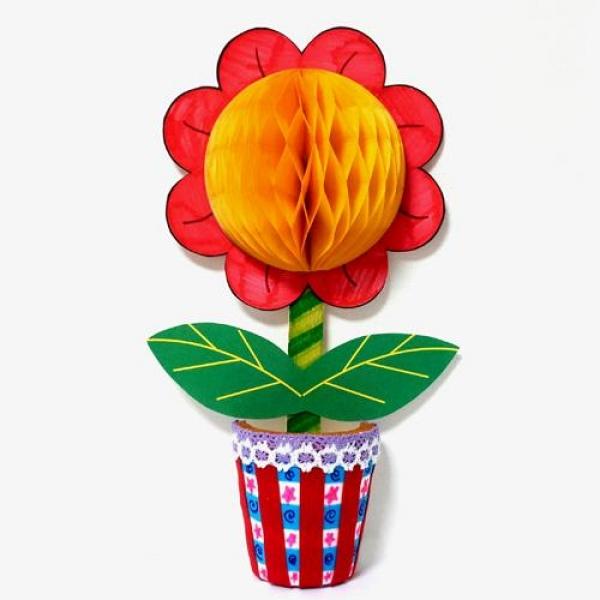 (만들기재료)허니컴꽃화분만들기 5개묶음 만들기재료 꽃화분만들기 화분만들기 어린이집만들기 유치원만들기 만들기수업