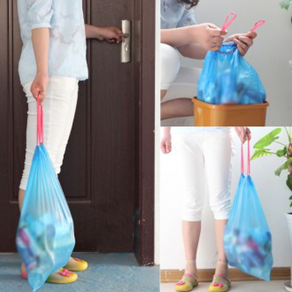 자동끈 비닐봉지 비닐봉투 쓰레기비닐 15매 한세트