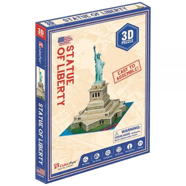 (3D입체퍼즐)(큐빅펀)(S3026h) 자유의 여신상 미국 입체퍼즐 건축모형 마스코트 3D퍼즐 뜯어만들기 조립퍼즐 우드락퍼즐 세계유명건축물 미국