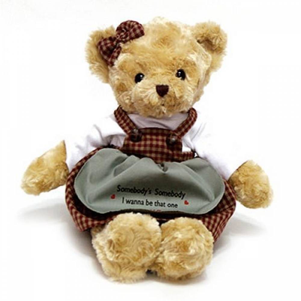 체크테디베어 브라운 인형-여자곰(왕) 곰인형 인형 인형선물 기념일 장식인형 캐릭터인형 테디인형 베어 곰돌이