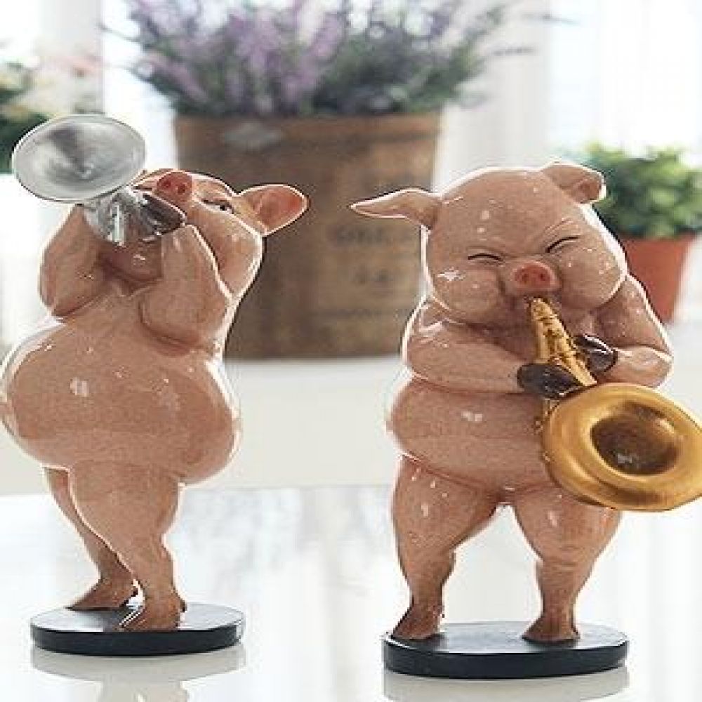 핑크 돼지 트럼펫 2P세트 마블소품 돼지소품 장식소품 인테리어소품 장식인형