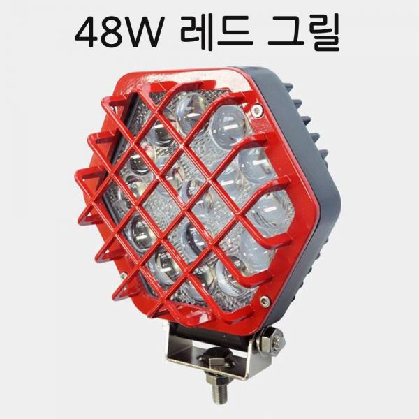 LED 써치라이트 사각형 48W 레드 해루질 작업등 엠프로빔 12V-24V겸용