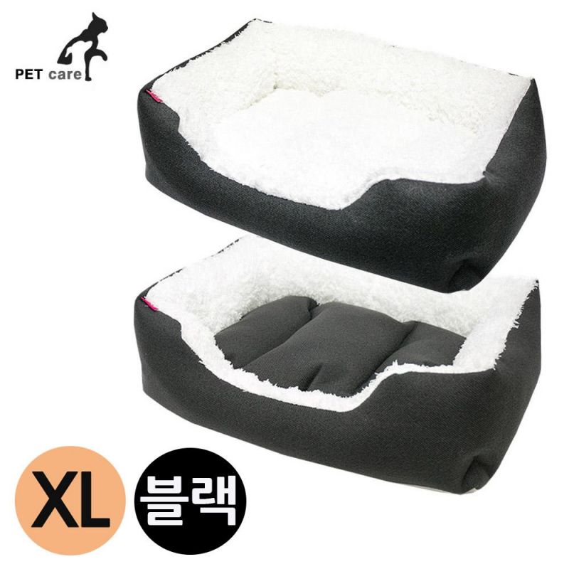 무아지경 사각하우스 방석 (특대) (블랙) 강아지 하우스 방석 쿠션 애견용품