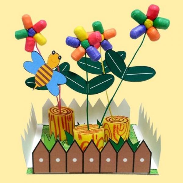 (만들기재료)벌 친구 아트콘 꽃밭 만들기 5개묶음 만들기재료 아트콘 꽃밭만들기 어린이집만들기 유치원만들기 만들기수업