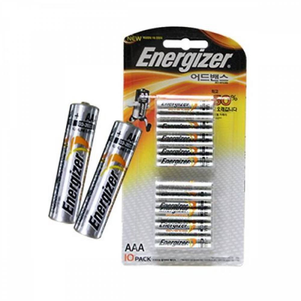 에너자이저 어드밴스 AAA(10팩)(5개) 알카라인건전지 건전지 배터리 알카라인전지 시계건전지 장난감건전지
