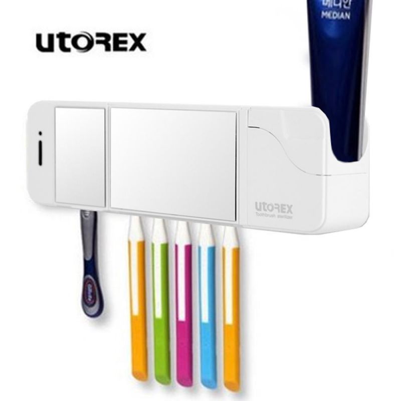 유토렉스 거울장착 5인용 칫솔살균기 5350W 치솔 욕실살균기 칫솔걸이 욕실용품 욕실걸이