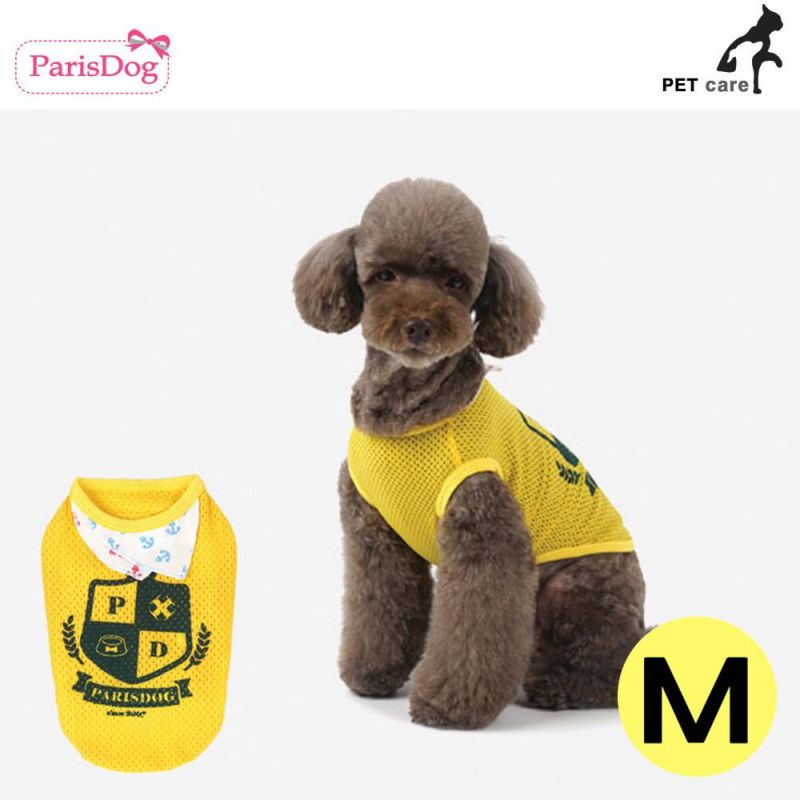 패리스독 쌍쌍 매쉬 티셔츠 (옐로우) (M) 강아지 티셔츠 T셔츠 애견용품 애완용품