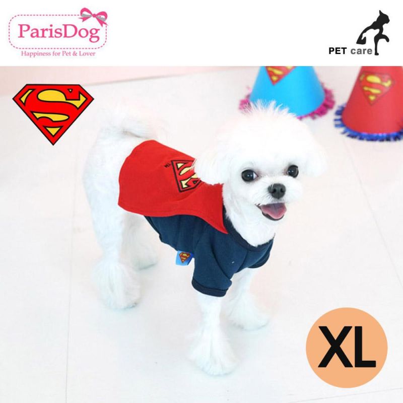패리스독 슈퍼맨 왐 케이프 티셔츠 (레드) (망토) (XL) 강아지 티셔츠 T셔츠 애견용품 애완용품