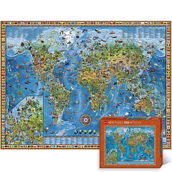 3000조각 직소퍼즐 - 어메이징 월드 세계지도 (유액없음)(헤야) 직소퍼즐 퍼즐 퍼즐직소 일러스트퍼즐 취미퍼즐