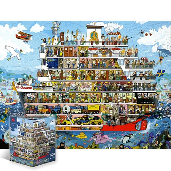 1500조각 직소퍼즐 - 크루즈 여행 (삼각케이스)(유액없음)(헤야) 직소퍼즐 퍼즐 퍼즐직소 일러스트퍼즐 취미퍼즐