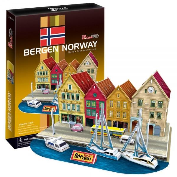 (3D입체퍼즐)(큐빅펀)(C183h) 노르웨이 베르겐 노르웨이 입체퍼즐 건축모형 마스코트 3D퍼즐 뜯어만들기 조립퍼즐 우드락퍼즐 세계유명건축물 유럽