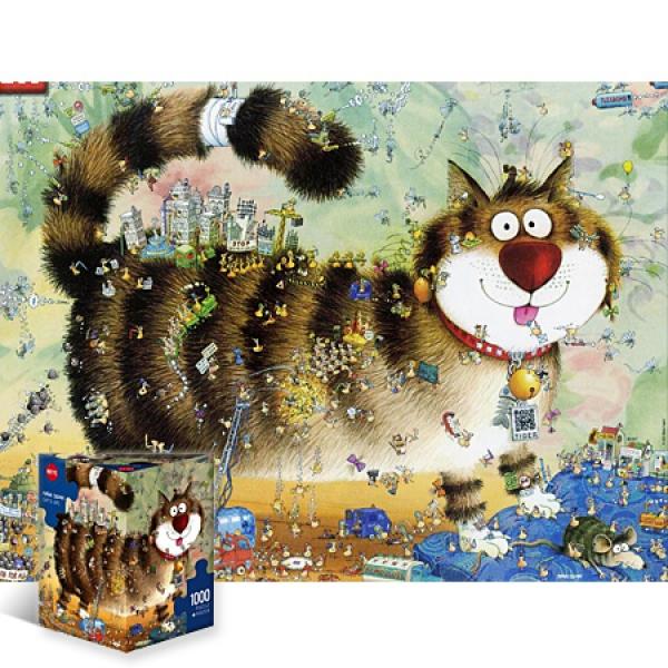 1000조각 직소퍼즐 - 고양이 라이프 (삼각케이스)(유액없음)(헤야) 직소퍼즐 퍼즐 퍼즐직소 일러스트퍼즐 취미퍼즐