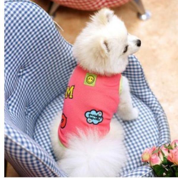 패리스독 퍼니 티셔츠 - 핑크 애완용품 애견옷 강아지옷 반려견옷 고양이옷 야옹이옷 강아지민소매 애견민소매 고양이민소매