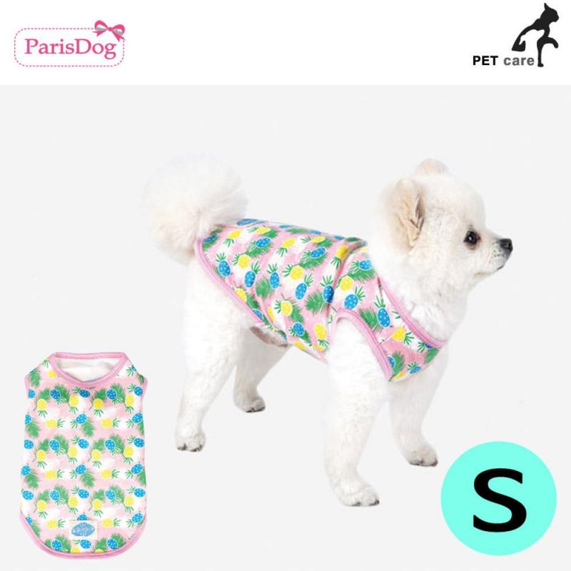 패리스독 파인애플 티셔츠 (핑크) (S) 강아지 티셔츠 T셔츠 애견용품 애완용품