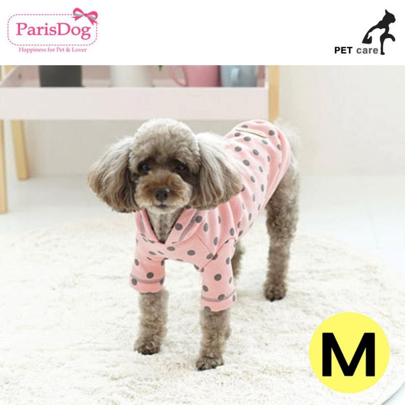 패리스독 도트 후드티셔츠 (핑크) (M) 강아지 티셔츠 T셔츠 애견용품 애완용품