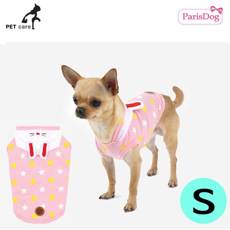 패리스독 토끼 후드티셔츠 (핑크) (S) 강아지 티셔츠 T셔츠 애견용품 애완용품