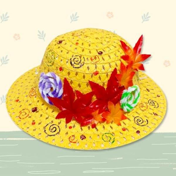 (만들기재료)가을 단풍 모자 만들기 3개묶음 만들기재료 만들기세트 모자만들기 가을만들기 밀짚모자 장신구만들기 어린이집만들기 유치원만들기 만들기수업