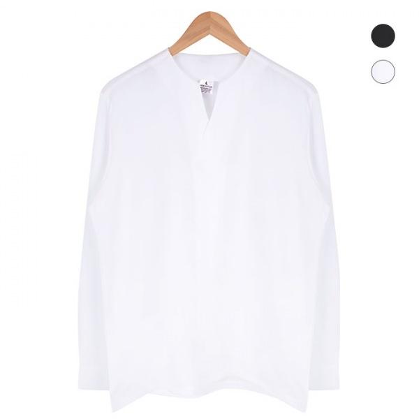 브이넥 반탁 화이트 셔츠 _NWM006_White 남방 브이넥셔츠 캐쥬얼셔츠 흰색 흰색셔츠 브이넥 긴팔셔츠 반탁 반탁셔츠 화이트셔츠