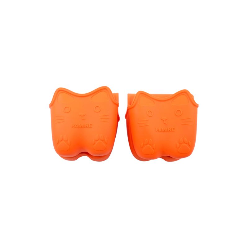파미레 오렌지고양이 실리콘주방장갑(2P) 냄비장갑 내열손잡이 주방장갑 오븐장갑 실리콘주방장갑 냄비장갑