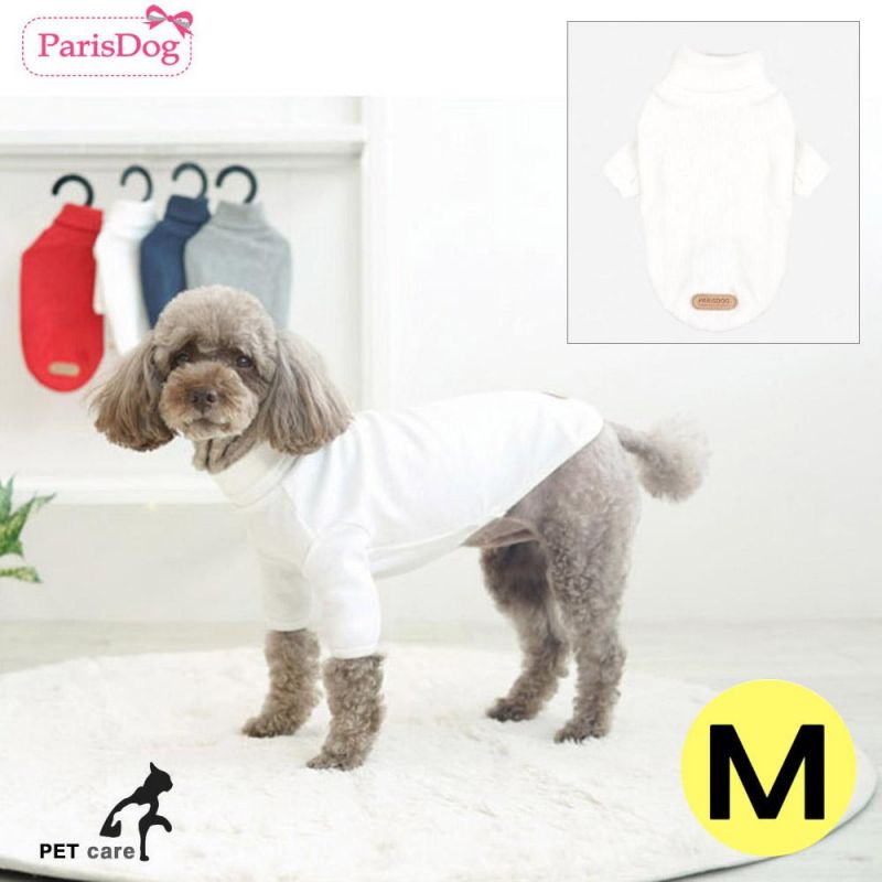 패리스독 폴라티셔츠 (화이트) (M) 강아지 티셔츠 T셔츠 애견용품 애완용품