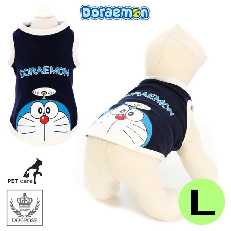 도그포즈 도라에몽 민소매 티셔츠 (네이비) (L) 강아지 티셔츠 T셔츠 애견용품 애완용품