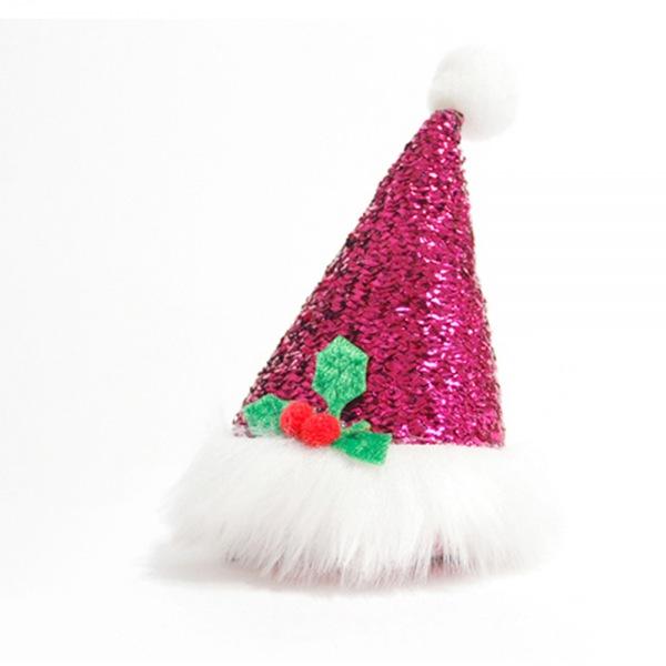 크리스마스 머리핀 핑크컬러모자 머리핀 머리삔 루돌프 산타 파티용품 생일파티