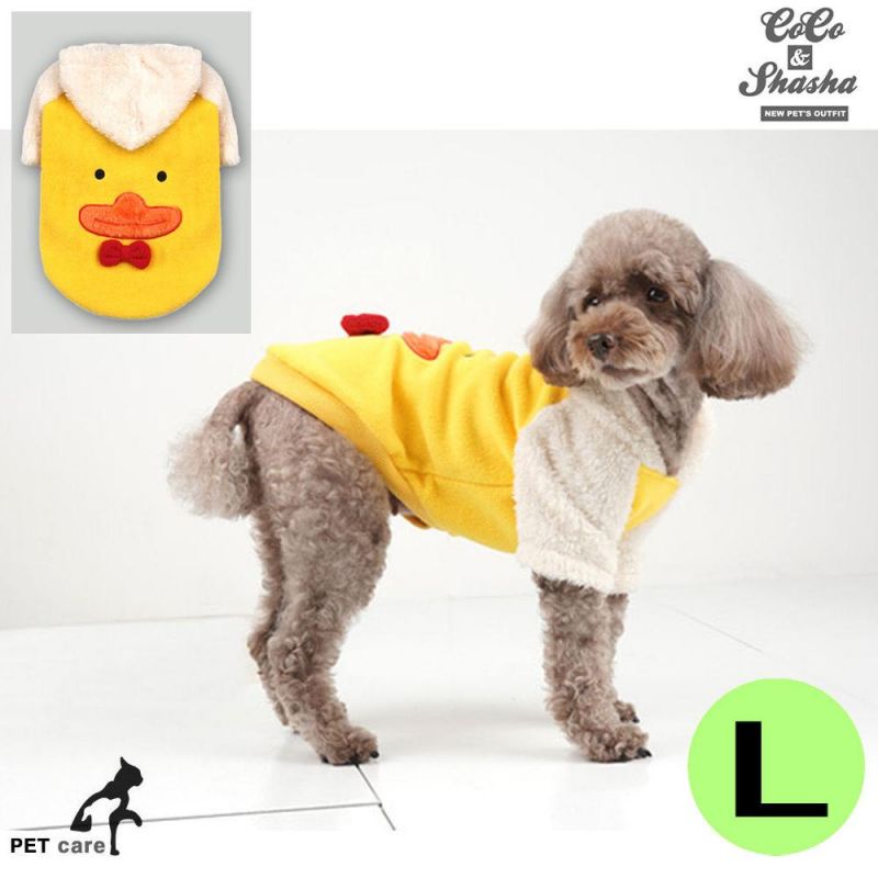 코코앤샤샤 스마일덕 후드티셔츠 (옐로우) (L) 강아지 티셔츠 T셔츠 애견용품 애완용품