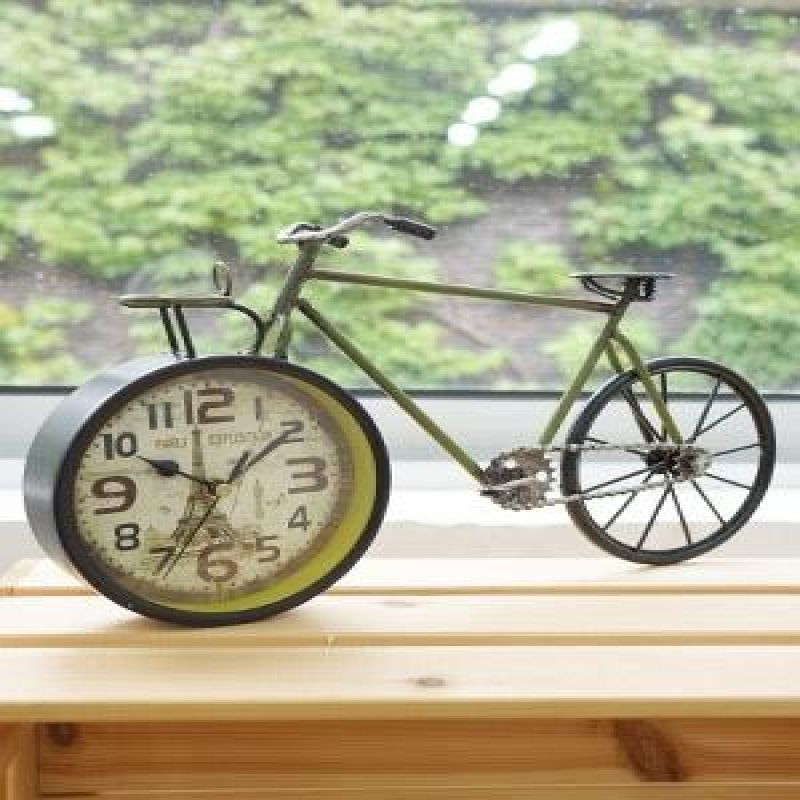 빈티지 롱 자전거 탁상시계 (레드.그린) 자전거장식품 미니어처자전거 장식용시계 빈티지탁상시계 인테리어탁상시계