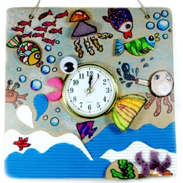 (만들기재료)물고기 벽걸이 시계 만들기 3개묶음 만들기재료 시계만들기 동식물 어린이집만들기 유치원만들기 만들기수업