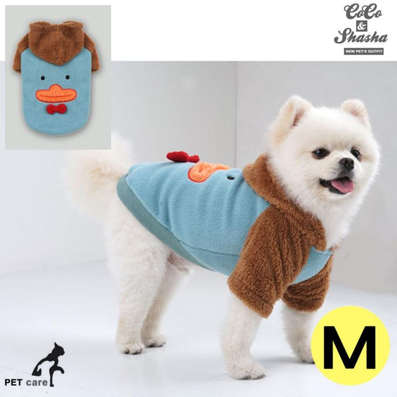 코코앤샤샤 스마일덕 후드티셔츠 (블루) (M) 강아지 티셔츠 T셔츠 애견용품 애완용품