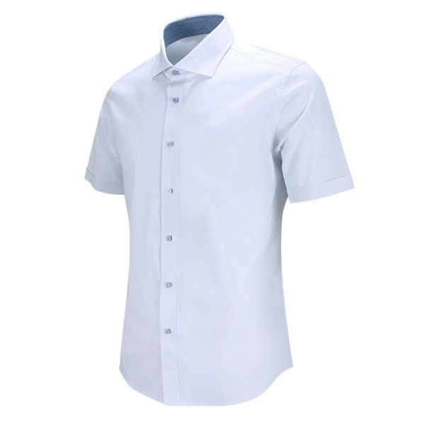 화이트 와이드카라 슬림스판 하프셔츠_RF2041 긴팔와이셔츠 긴팔셔츠 드레스셔츠 와이셔츠 남자셔츠 체크패턴셔츠 정장셔츠 체크셔츠 출근룩 블루셔츠