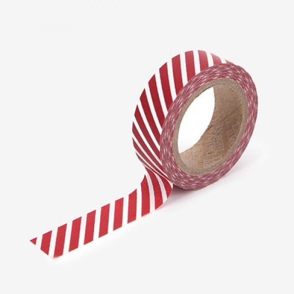 Masking tape single - 74 Oblique line red (재고3) 테이프 마스킹테이프 종이테이프 종이마스킹테이프 데코 데코레이션 리폼 데코스티커 스티커 꾸미기