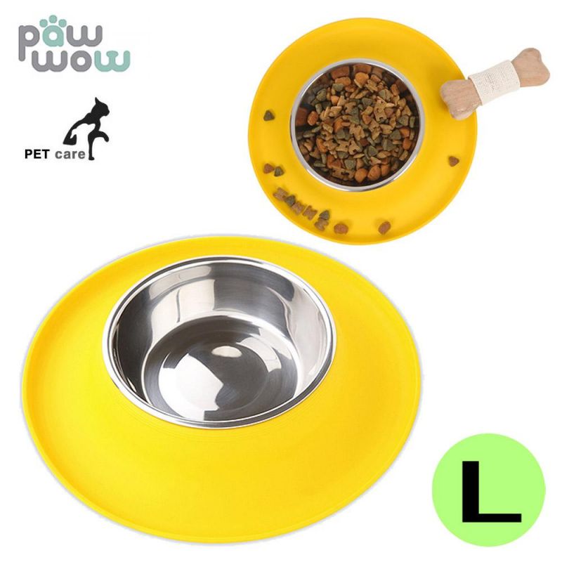파우와우 실리콘 클린볼 (L) (옐로우) 강아지 급수기 급식기 개급식기 애견용품