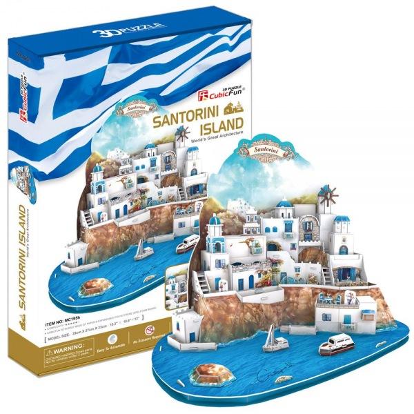 (3D입체퍼즐)(큐빅펀)(MC195h) 산토리니섬 그리스 입체퍼즐 건축모형 마스코트 3D퍼즐 뜯어만들기 조립퍼즐 우드락퍼즐 세계유명건축물 유럽