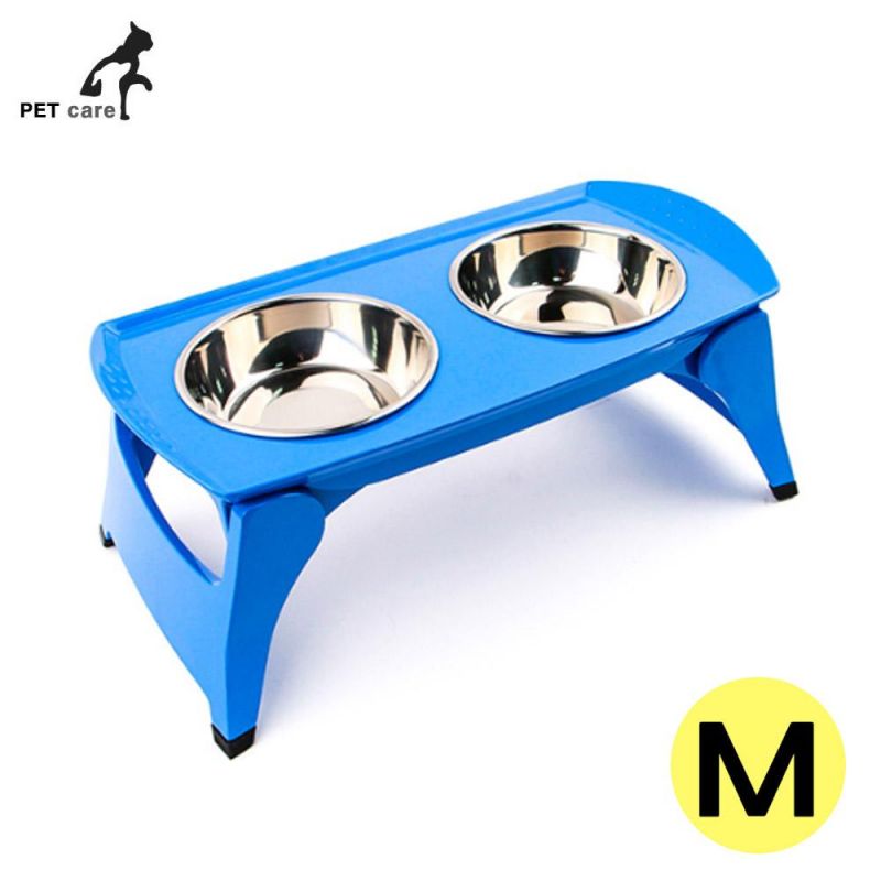 슈퍼 더블 폴더 보울 (M) (블루) 강아지 급수기 급식기 애견용품 반자동