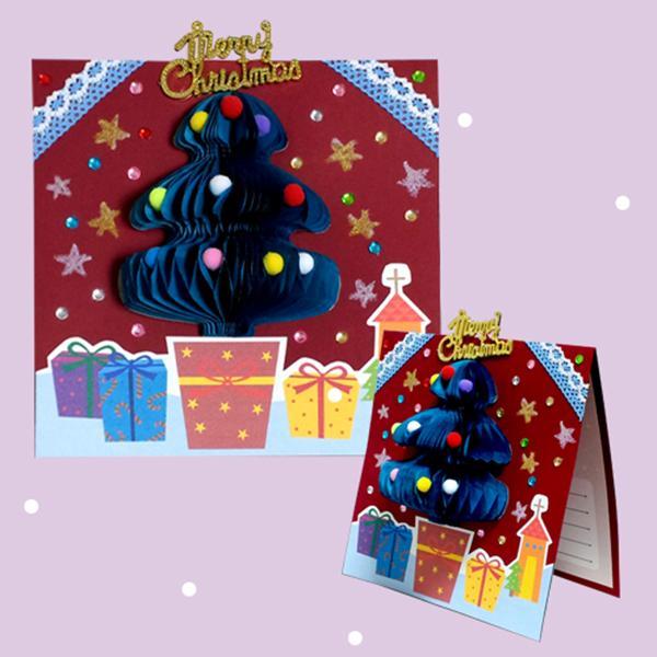 (만들기재료)허니컴 크리스마스츄리 카드 만들기 3개묶음 만들기재료 크리스마스만들기 크리스마스 산타 눈사람 크리스마스카드만들기 어린이집만들기 유치원만들기 만들기수업