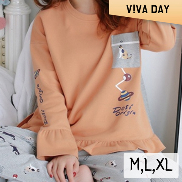 VIVA-M170 우주 홈웨어세트 홈웨어 잠옷 실내용웨어 홈웨어옷 여성잠옷 여자잠옷 잠옷세트 홈웨어세트 실내홈웨어 수면잠옷