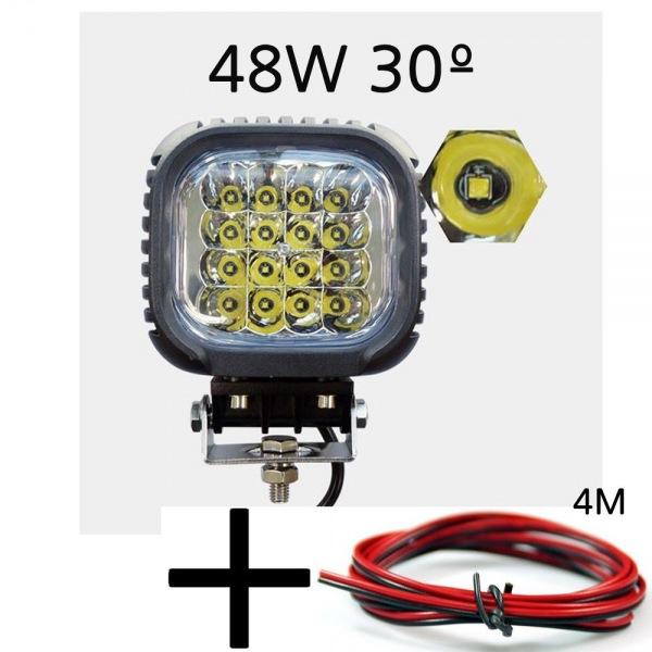 LED 엠프로빔 30도 써치라이트 48W 해루질 작업등 12V-24V겸용 선4m포함